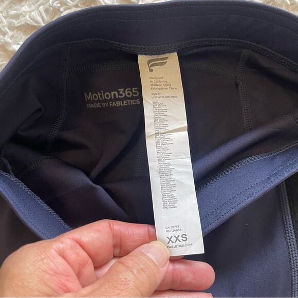 Fabletics High-Waisted Motion365 Spin 7/8  Dark Grey Black Mesh Size XXS - Picture 6 of 8